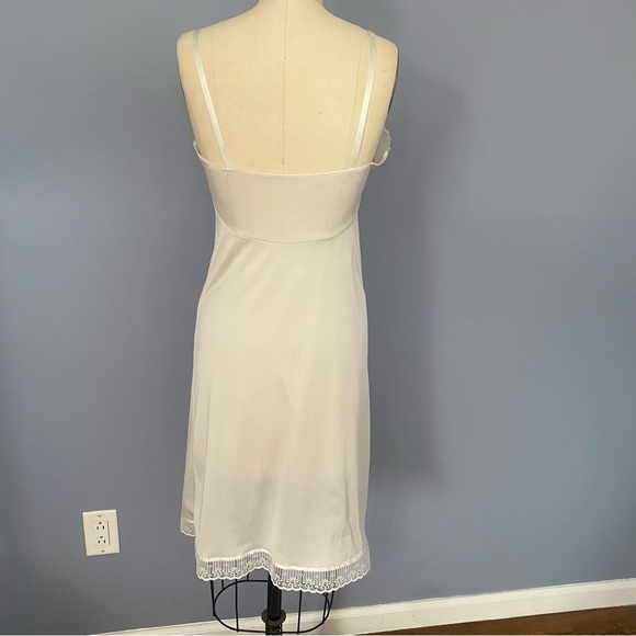 Vintage White Lace Trim Chemise Slip Dress | White Lace Accents - Picture 6 of 9